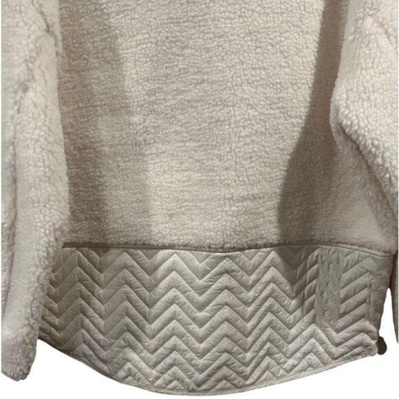 Athleta Magnolia white Cozy 3/4 snap Sherpa Size L - Picture 9 of 14
